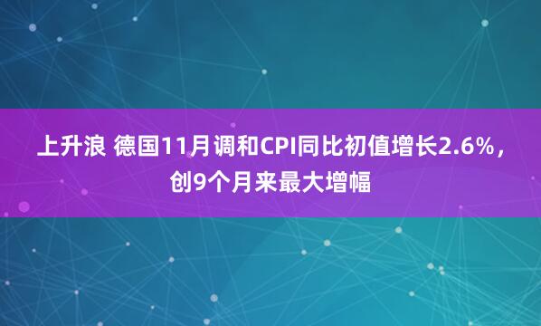 上升浪 德国11月调和CPI同比初值增长2.6%，创9个月来最大增幅