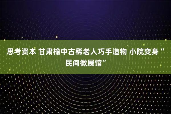 思考资本 甘肃榆中古稀老人巧手造物 小院变身“民间微展馆”